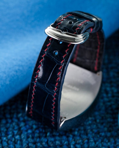 Bespoke Watch Strap in Navy Blue Crocodile