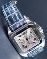 Bespoke Watch Strap in Black Silver Alligator