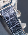 Bespoke Watch Strap in Black Silver Alligator