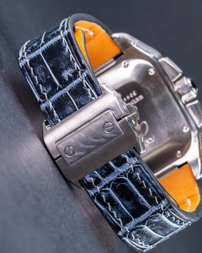 Bespoke Watch Strap in Black Silver Alligator