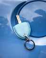 Bespoke Key Fob Cover in Baby Blue Nappa