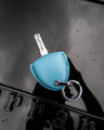 Bespoke Key Fob Cover in Baby Blue Nappa