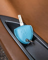 Bespoke Key Fob Cover in Baby Blue Nappa