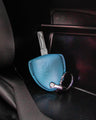 Bespoke Key Fob Cover in Baby Blue Nappa
