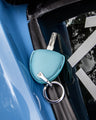 Bespoke Key Fob Cover in Baby Blue Nappa