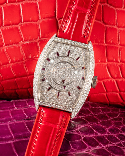 Bespoke Watch Strap in Ferrari Red Crocodile