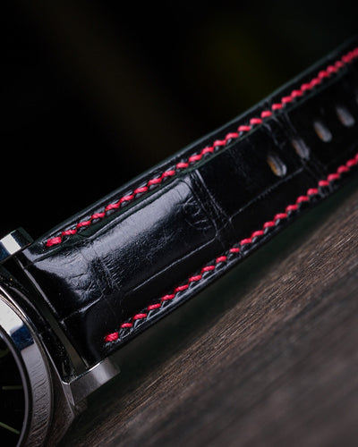 Bespoke Watch Strap in Black Crocodile