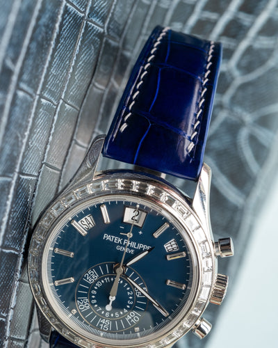 Bespoke Watch Strap in Electric Blue Crocodile
