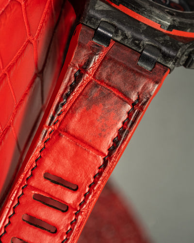 Bespoke Watch Strap in Red Himalayan Crocodile