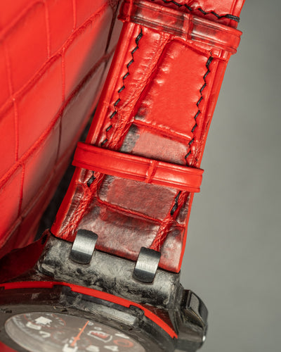 Bespoke Watch Strap in Red Himalayan Crocodile