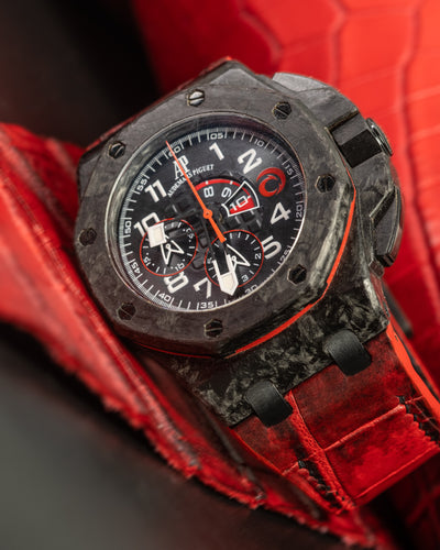 Bespoke Watch Strap in Red Himalayan Crocodile