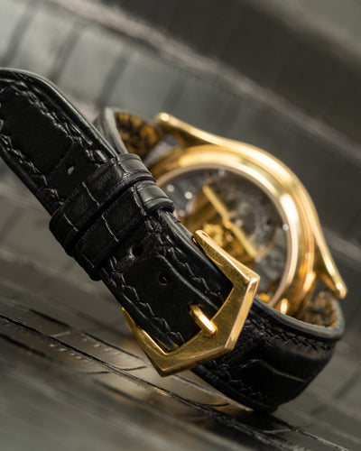 Bespoke Watch Strap in Black Crocodile