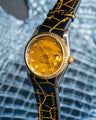 Bespoke Watch Strap in Black Gold Alligator
