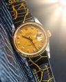 Bespoke Watch Strap in Black Gold Alligator