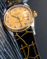 Bespoke Watch Strap in Black Gold Alligator
