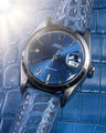 Bespoke Watch Strap in Baby Blue Himalayan Crocodile