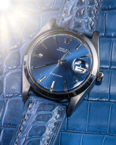 Bespoke Watch Strap in Baby Blue Himalayan Crocodile