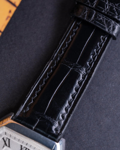 Bespoke Watch Strap in Black Crocodile
