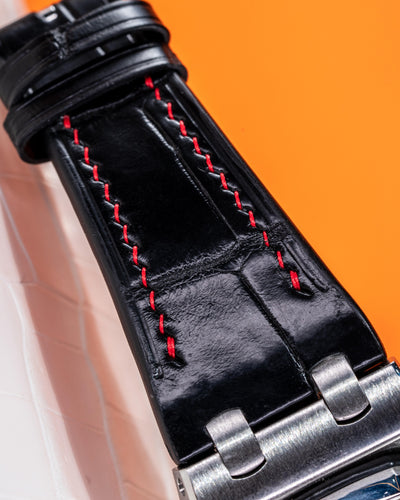 Bespoke Watch Strap in Jet Black Crocodile