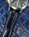 Bespoke Watch Strap in Navy Blue Crocodile