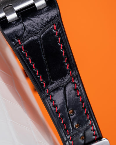 Bespoke Watch Strap in Jet Black Crocodile
