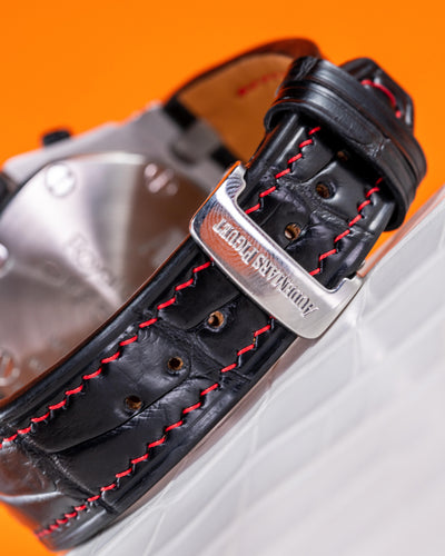 Bespoke Watch Strap in Jet Black Crocodile