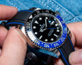Solitaire Rubber straps in Navy Black for Rolex GMT-Master II 116713LN/16713
