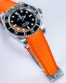 Solitaire Rubber straps in Zesty Orange for Rolex Submariner 116610LN/16610