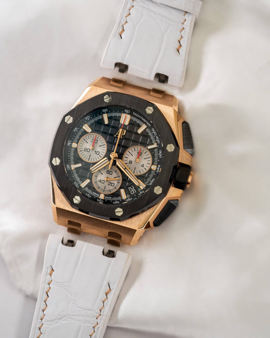 Bespoke Watch Strap in White Crocodile