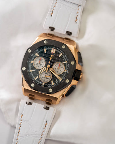 Bespoke Watch Strap in White Crocodile