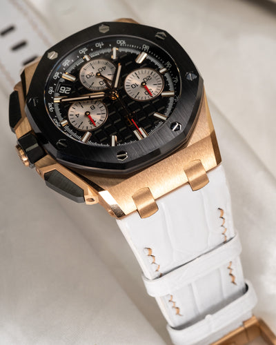 Bespoke Watch Strap in White Crocodile