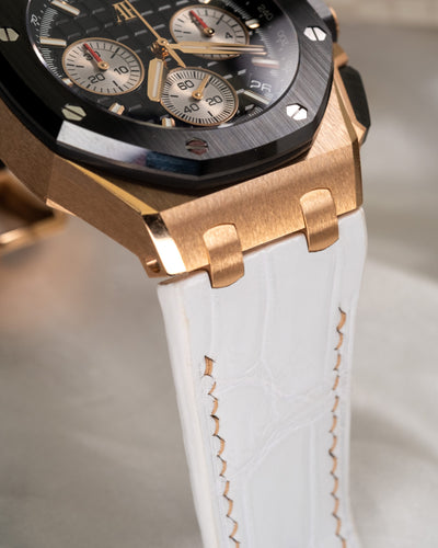 Bespoke Watch Strap in White Crocodile