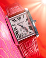 Bespoke Watch Strap in Ferrari Red Crocodile