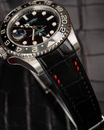 Bespoke Watch Strap in Black Crocodile