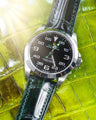 Bespoke Watch Strap in Hunter Green Crocodile