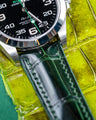 Bespoke Watch Strap in Hunter Green Crocodile