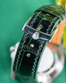 Bespoke Watch Strap in Hunter Green Crocodile