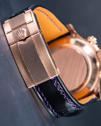 Bespoke Watch Strap in Black Crocodile