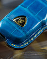 Bespoke Key Fob Cover in Royal Blue Crocodile