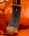 Bespoke Watch Strap in Orange Himalayan Crocodile