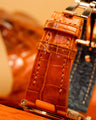 Bespoke Watch Strap in Orange Himalayan Crocodile