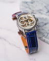 Bespoke Watch Strap in Electric Blue Crocodile