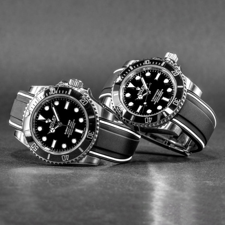 Solitaire Rubber straps in Zebra Black for Rolex Submariner