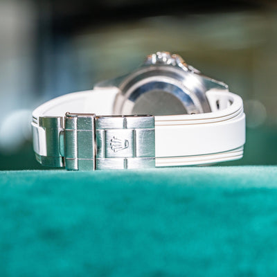 Solitaire Rubber straps in Snowy White for Rolex Explorer 16570