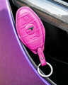 Bespoke Key Fob Cover in Magenta Purple Crocodile