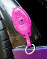 Bespoke Key Fob Cover in Magenta Purple Crocodile