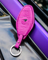 Bespoke Key Fob Cover in Magenta Purple Crocodile