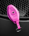 Bespoke Key Fob Cover in Magenta Purple Crocodile