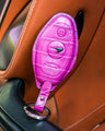Bespoke Key Fob Cover in Magenta Purple Crocodile