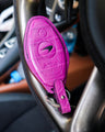 Bespoke Key Fob Cover in Magenta Purple Crocodile